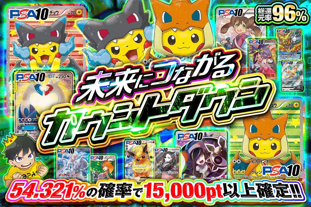 未来につながるカウントダウン "総還元率96%!! 54.321%の確率で15,000pt以上確定!!"