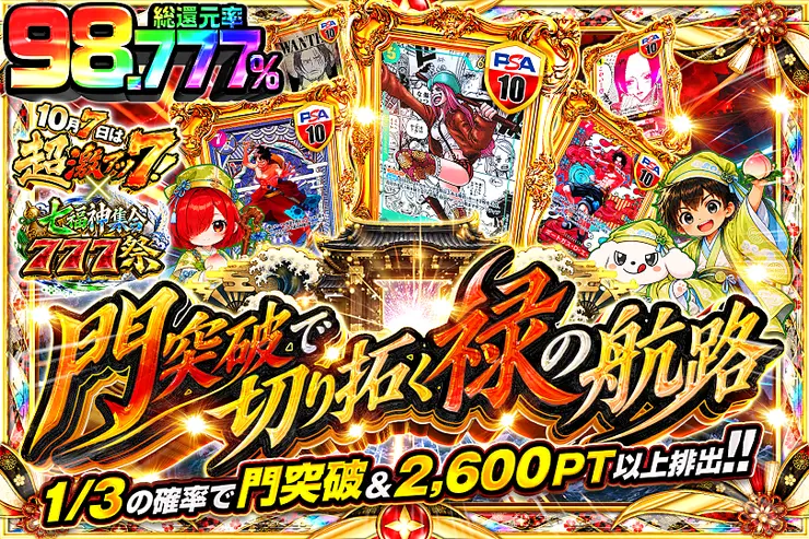 10月7日は超激アツ７!×七福神集合777祭 門突破で切り拓く禄の航路