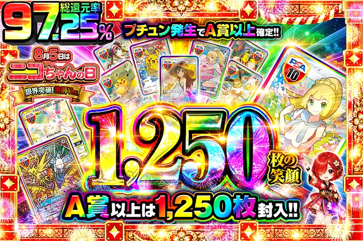 8月5日はニコちゃんの日 限界突破!特別Ver. 1,250枚の笑顔