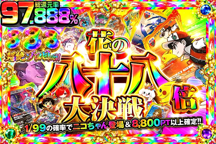令和8年8月8日超絶ゾロ目の日!花の八十八倍大決戦