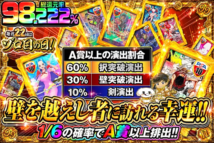 毎月22日はゾロ目の日!壁を越えし者に訪れる幸運(303670) - ワンピース