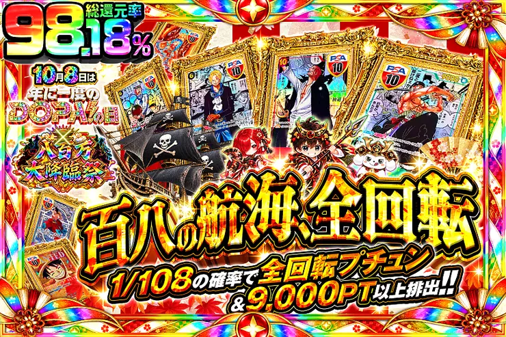 10月8日は年に一度のDOPA!の日×八百万大降臨祭 百八の航海、全回転
