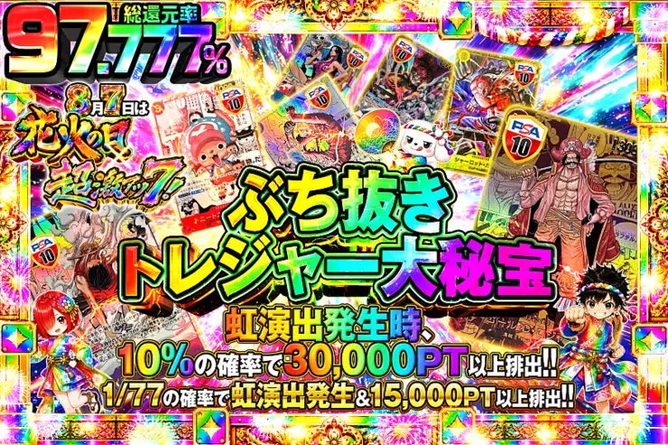 8月7日は花火の日×超激アツ7! ぶち抜きトレジャー大秘宝
