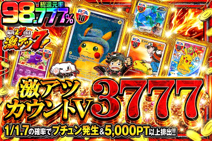 毎月27日は激アツ7! 激アツカウントV 3777