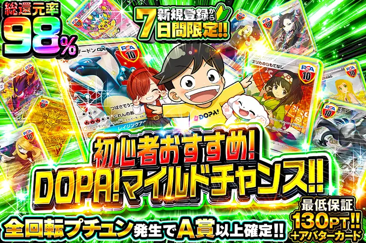 新規登録から7日間限定 初心者おすすめ! DOPA!マイルドチャンス