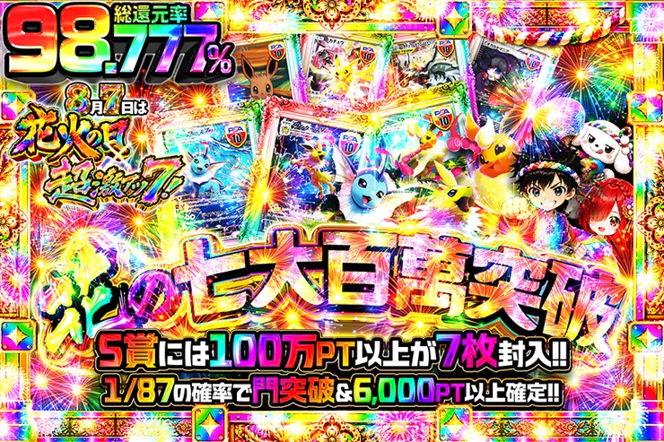 8月7日は花火の日 超激アツ7!  花の七大百萬突破