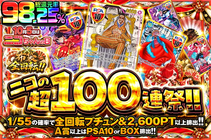 10月5日はニコちゃんの日×布袋全回転!! ニコの超100連祭!!
