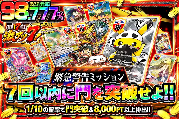 毎月17日は激アツ7! 緊急警告ミッション 7回以内に門を突破せよ!!