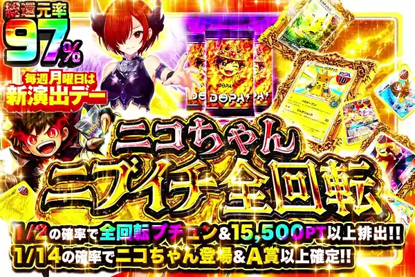 毎週月曜日は新演出デー ニコちゃんニブイチ全回転