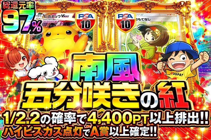 南風 五分咲きの紅