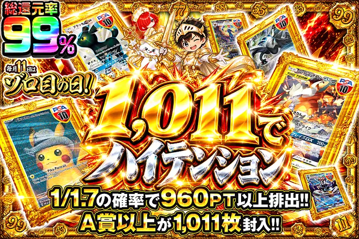 毎月11日はゾロ目の日! 1,011でハイテンション