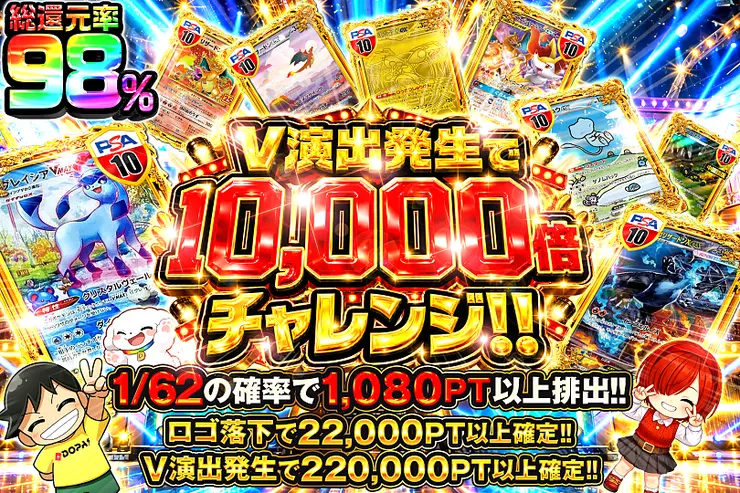  V演出発生で10,000倍チャレンジ!!