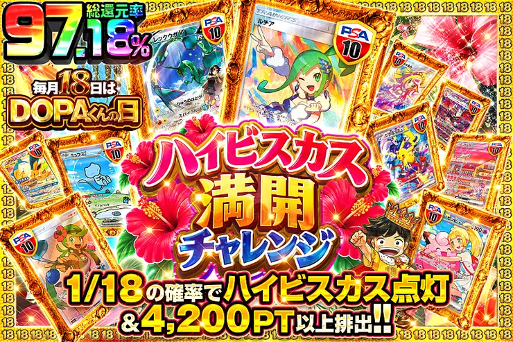毎月18日はDOPAくんの日 ハイビスカス満開チャレンジ
