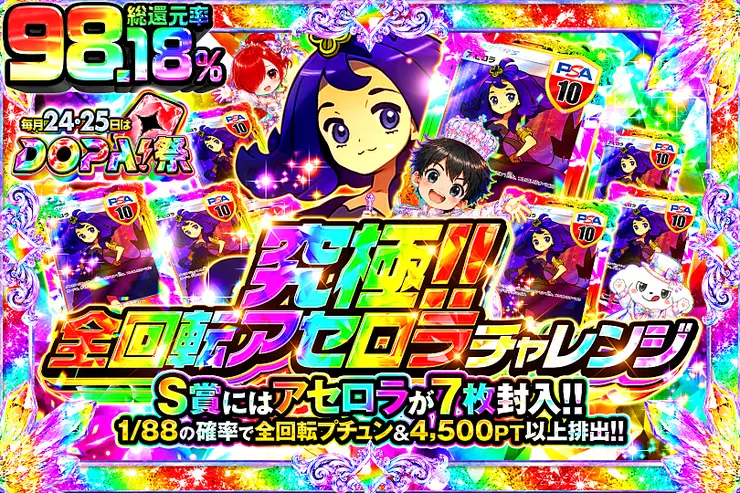 毎月24,25日はDOPA!祭 究極!!全回転アセロラチャレンジ