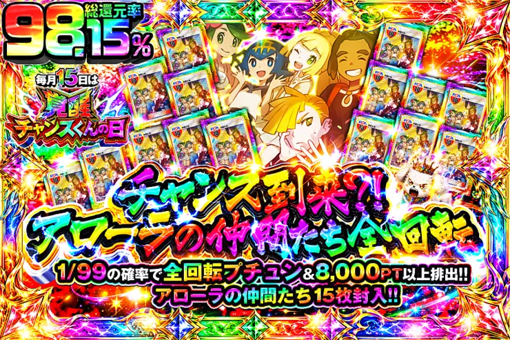 毎月15日は覚醒チャンスくんの日 チャンス到来?!アローラの仲間たち全回転